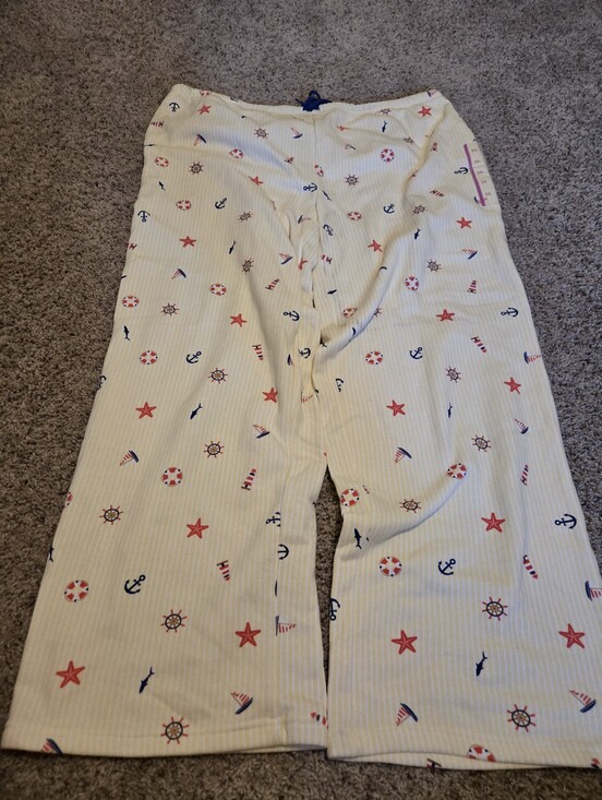 Zoe + Liv Other - Zie +Liv Nautical Print Pajama Pants - Cream with Red & Navy Accents